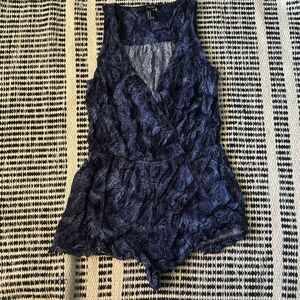 Forever 21 Size Medium Blue Paisley Print Romper